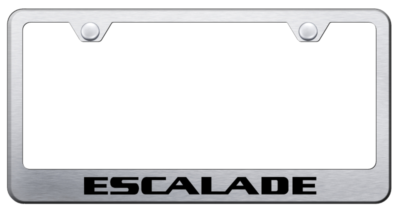 Cadillac Escalade Laser Etched Stainless Steel License Plate Frame - Finish:Brush