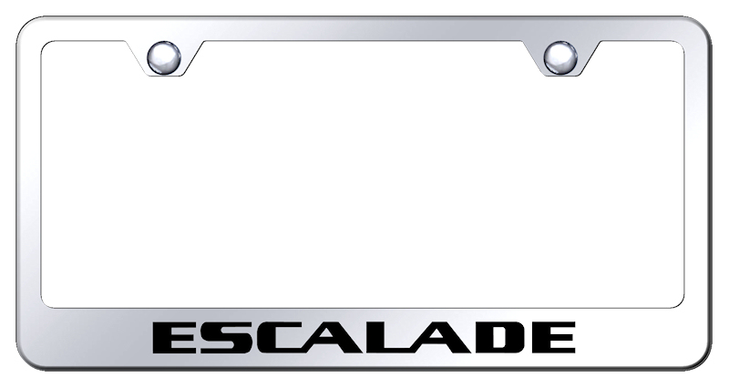 Cadillac Escalade Laser Etched Stainless Steel License Plate Frame - Finish:Mirror