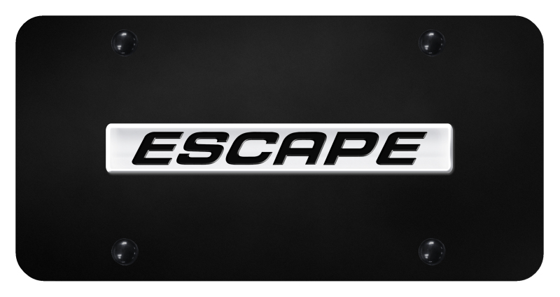 Escape Name License Plate - Chrome on Black