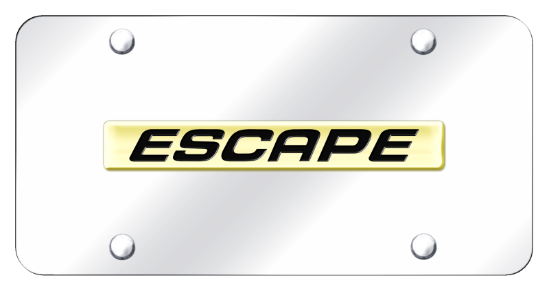 Escape Name License Plate - Gold on Mirrored