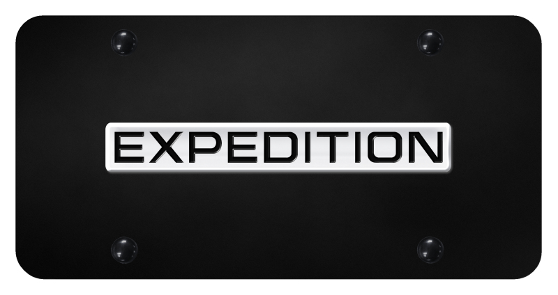 Expedition Name License Plate - Chrome on Black