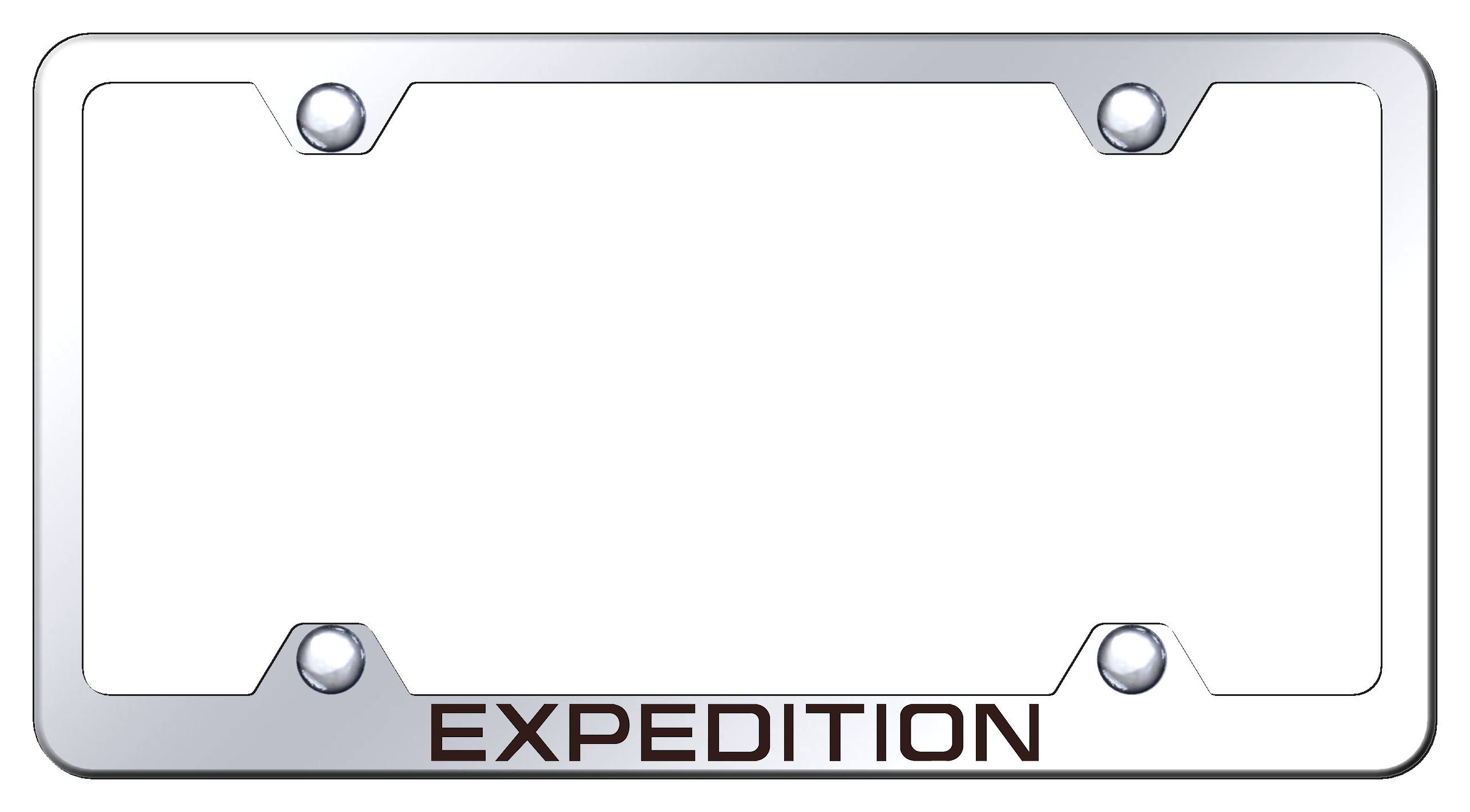 Ford Expedition Laser Etched Stainless Steel Wide License Plate Frame - Finish:Mirror