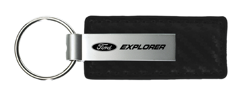 Explorer Carbon Fiber Leather Key Fob - Black