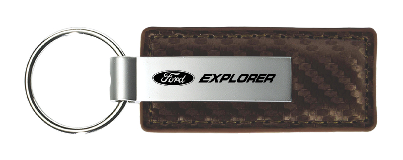 Explorer Carbon Fiber Leather Key Fob - Taupe