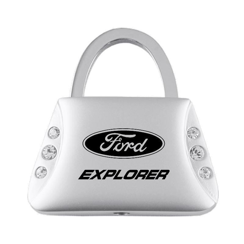 Explorer Jeweled Purse Key Fob - Silver