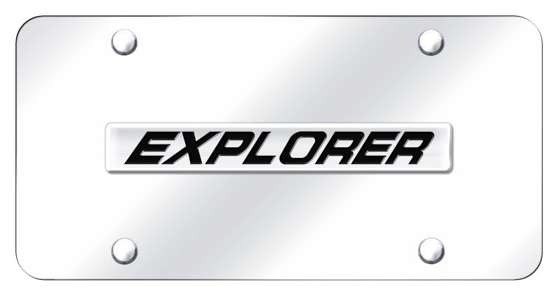 Explorer Name License Plate - Chrome on Mirrored