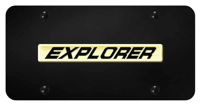 Explorer Name License Plate - Gold on Black