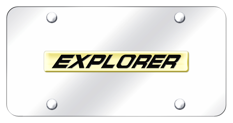 Explorer Name License Plate - Gold on Mirrored