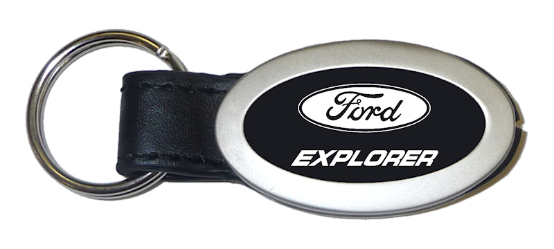 Explorer Oval Leather Key Fob - Black