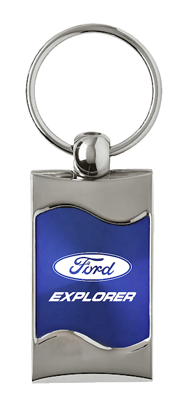 Explorer Rectangular Wave Key Fob - Blue
