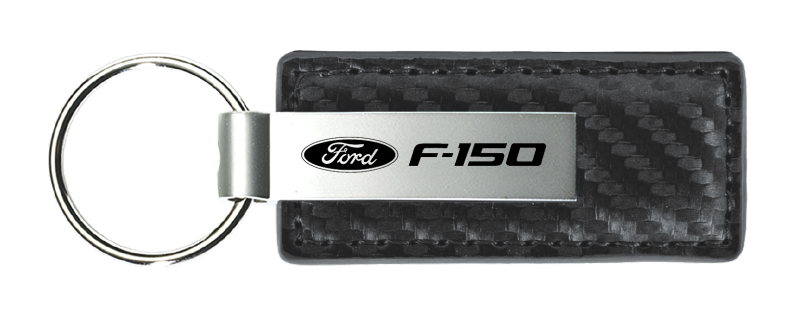 F-150 Carbon Fiber Leather Key Fob - Gun Metal