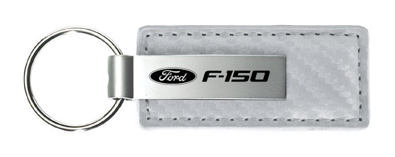 F-150 Carbon Fiber Leather Key Fob - White