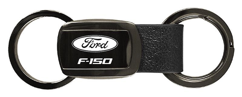 F-150 Leather Tri-Ring Key Fob - Gun Metal