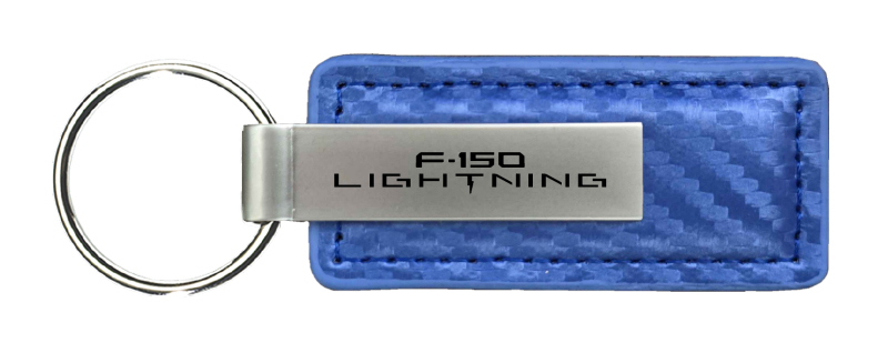 F-150 Lightning Carbon Fiber Leather Key Fob - Blue