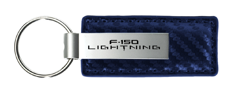 F-150 Lightning Carbon Fiber Leather Key Fob - Navy