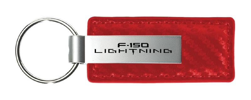 F-150 Lightning Carbon Fiber Leather Key Fob - Red