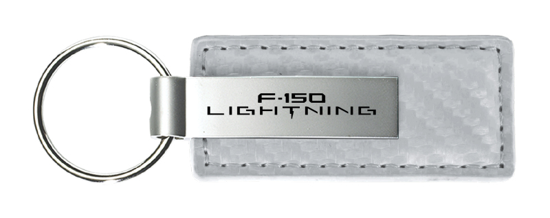 F-150 Lightning Carbon Fiber Leather Key Fob - White