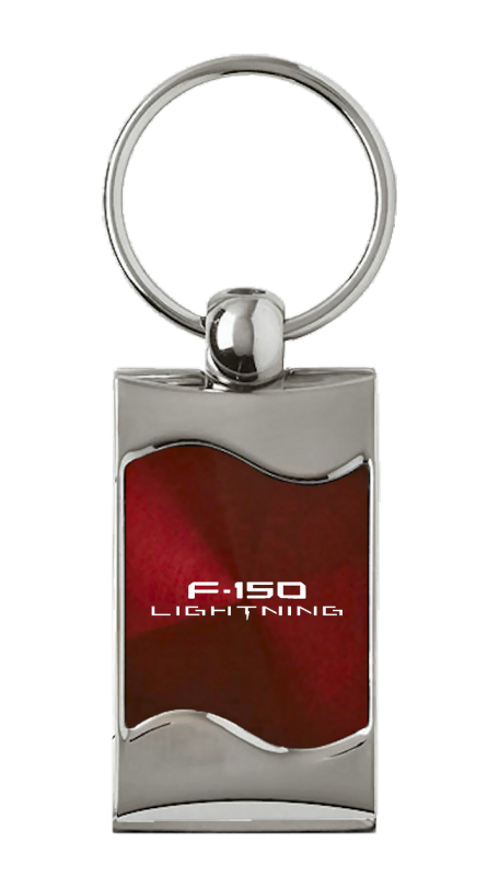 F-150 Lightning Rectangular Wave Key Fob - Burgundy