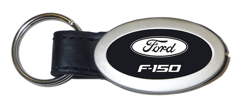 F-150 Oval Leather Key Fob - Black