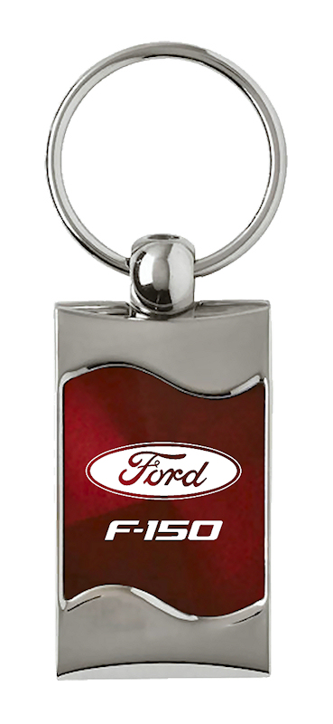 F-150 Rectangular Wave Key Fob - Burgundy
