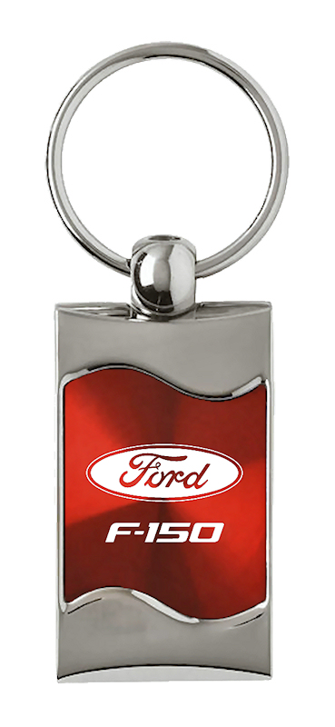 F-150 Rectangular Wave Key Fob - Red