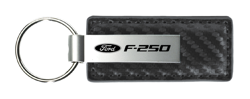 F-250 Carbon Fiber Leather Key Fob - Gun Metal