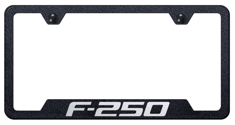 F-250 Cut-Out Frame - Laser Etched Rugged Black