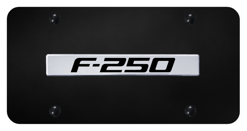F-250 License Plate - Chrome on Black