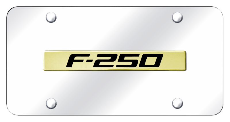 F-250 License Plate - Gold on Mirrored