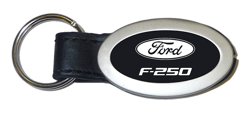 F-250 Oval Leather Key Fob - Black