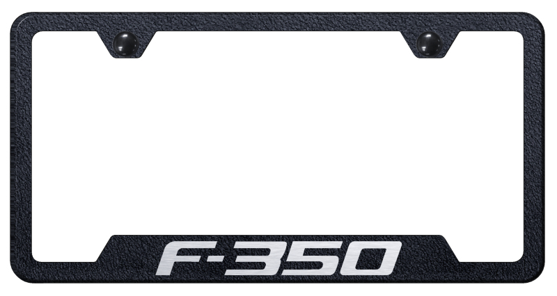 F-350 Cut-Out Frame - Laser Etched Rugged Black