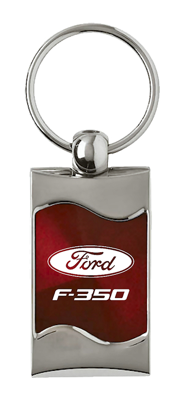 F-350 Rectangular Wave Key Fob - Burgundy