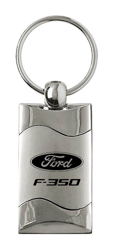 F-350 Rectangular Wave Key Fob - Silver