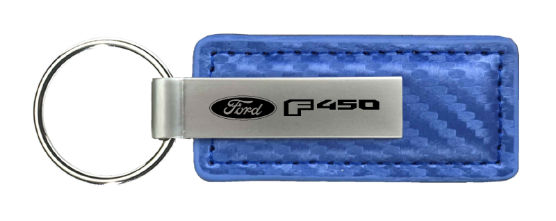 F-450 Carbon Fiber Leather Key Fob - Blue