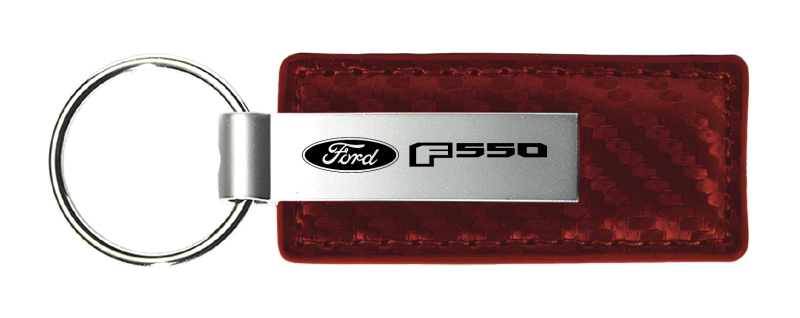 F-550 Carbon Fiber Leather Key Fob - Burgundy