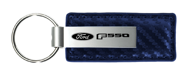 F-550 Carbon Fiber Leather Key Fob - Navy