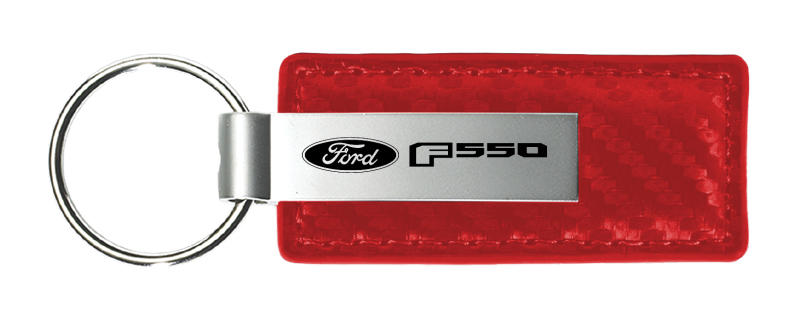 F-550 Carbon Fiber Leather Key Fob - Red
