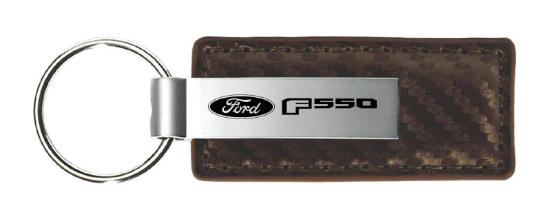 F-550 Carbon Fiber Leather Key Fob - Taupe