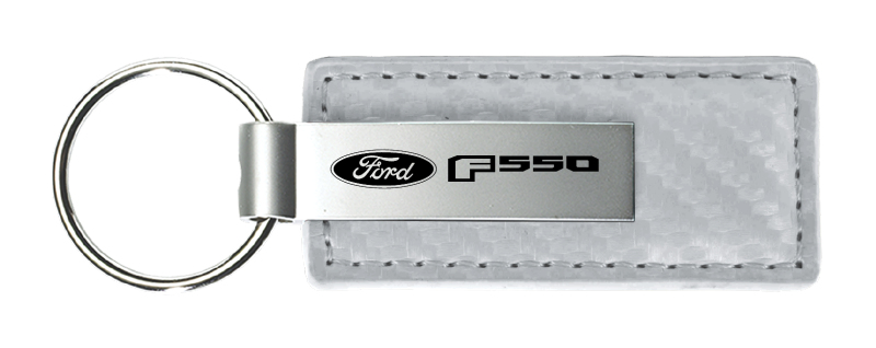 F-550 Carbon Fiber Leather Key Fob - White
