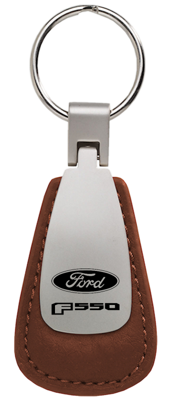 F-550 Leather Teardrop Key Fob - Brown