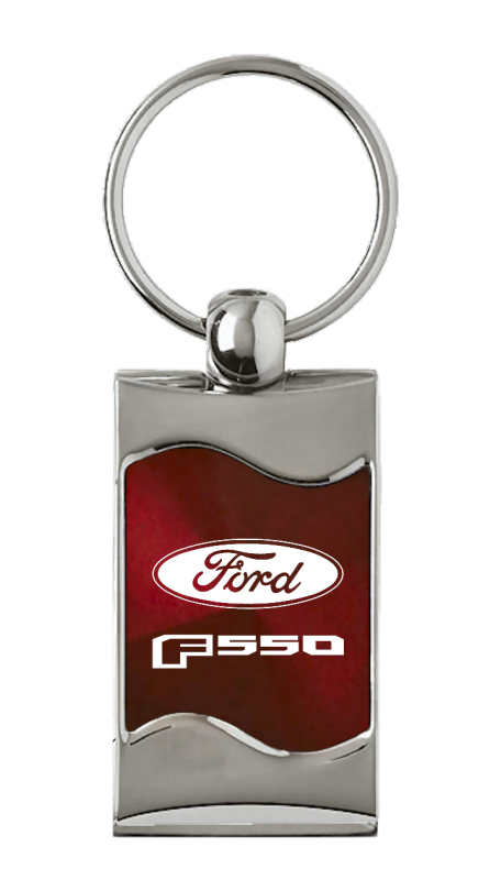F-550 Rectangular Wave Key Fob - Burgundy