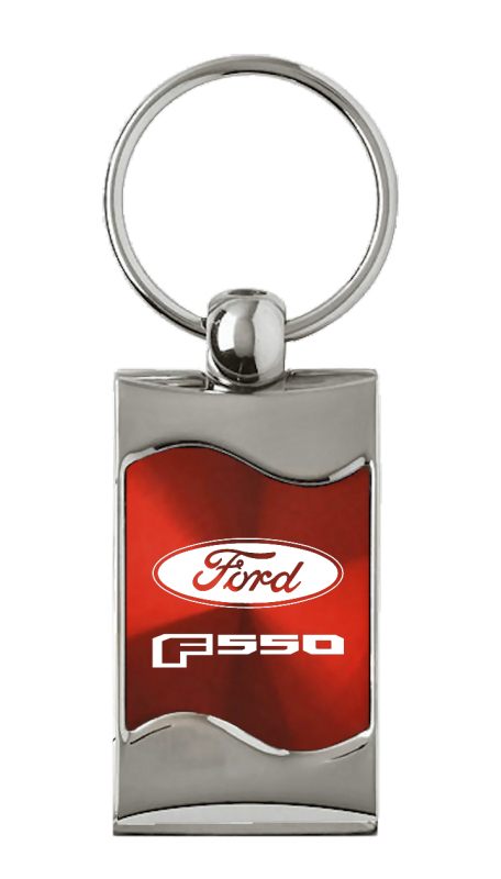 F-550 Rectangular Wave Key Fob - Red