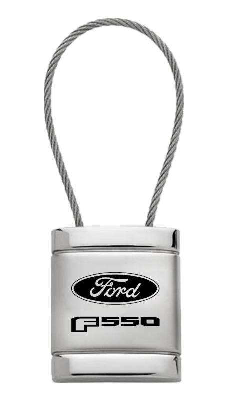 F-550 Satin-Chrome Cable Key Fob - Silver