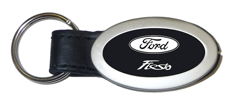Fiesta Oval Leather Key Fob - Black
