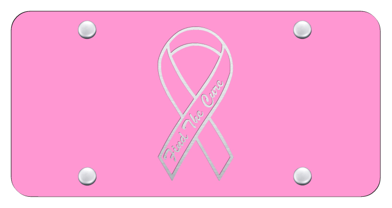 Find The Cure License Plate - Laser Etched Pink