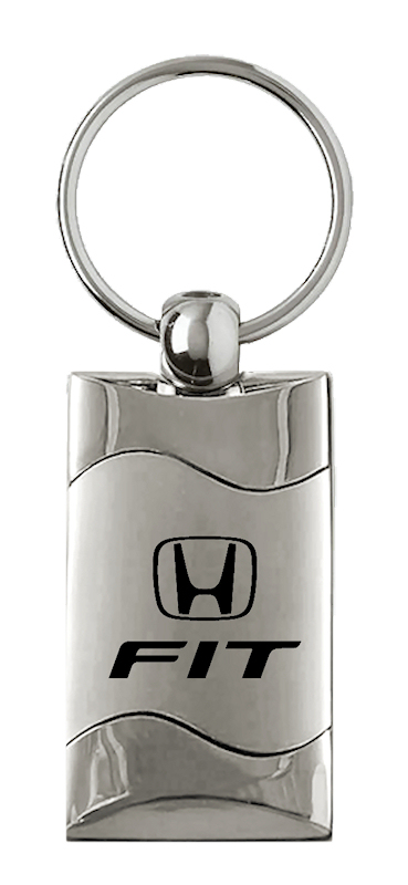 Fit Rectangular Wave Key Fob - Silver