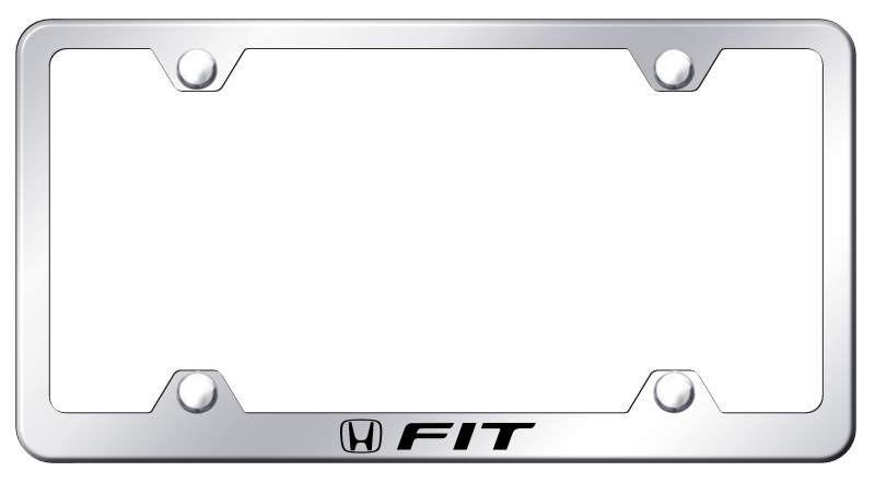 Honda Fit Laser Etched Stainless Steel Wide License Plate Frame - Finish:Mirror