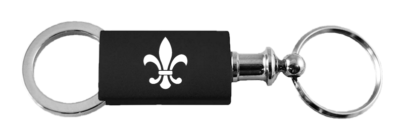 Fleur-De-Lis Anodized Aluminum Valet Key Fob - Black