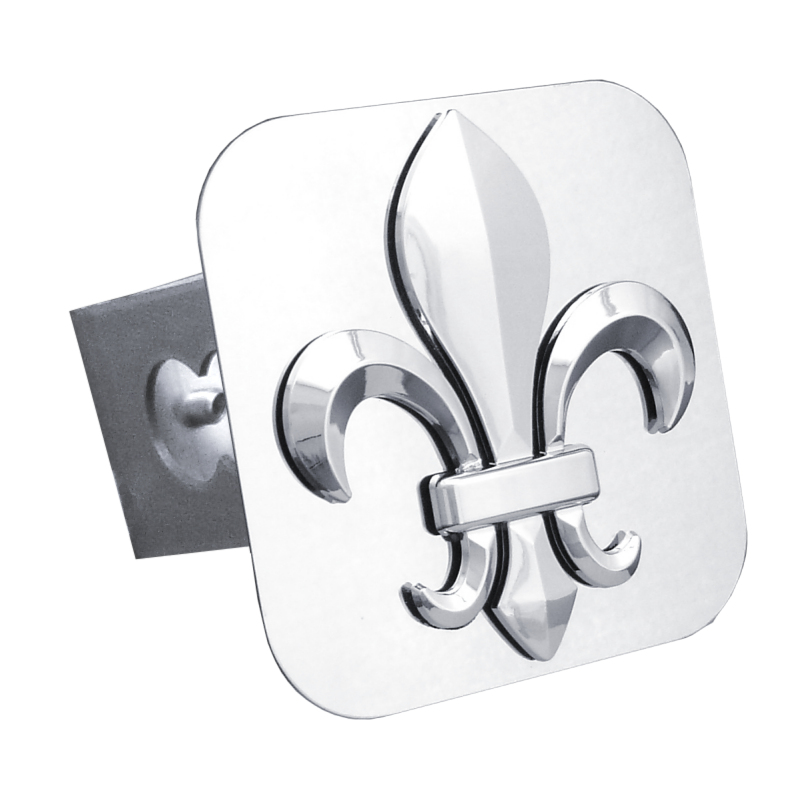 Fleur-De-Lis Class II Trailer Hitch Plug - Mirrored