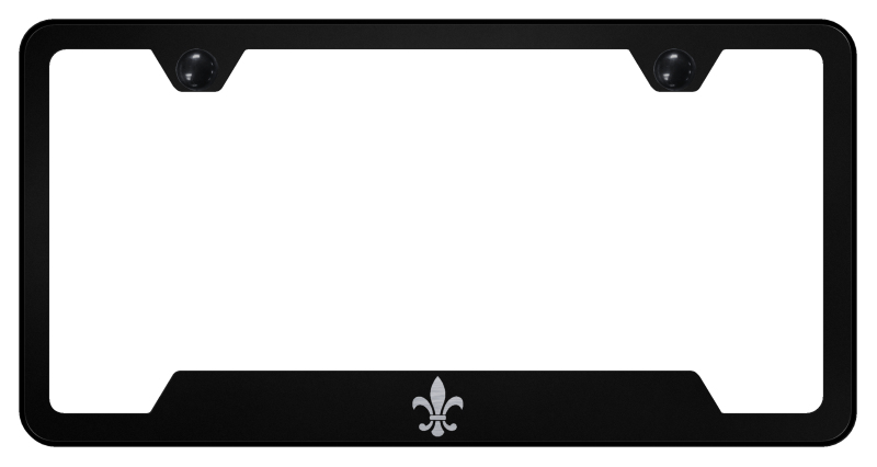 Fleur-De-Lis Cut-Out Frame - Laser Etched Black